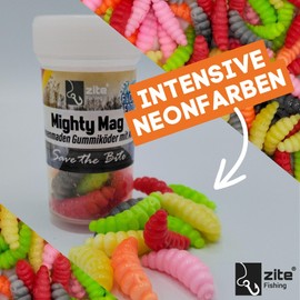 Zite Fishing Mighty Mag Floating Edition - Buoyant Rubber Bait Trout Fishing - Artificial Bee Made - UV-Active - Catchy Choice of Colours - Garlic & Cheese Aroma (Shock Mix Cheese)
