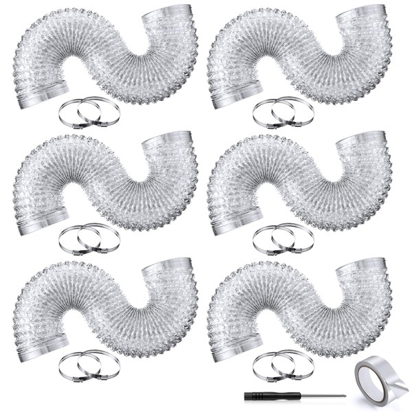 Dreyoo 6 Pack 4" Flexible Dryer Vent Hose, 3 Ft