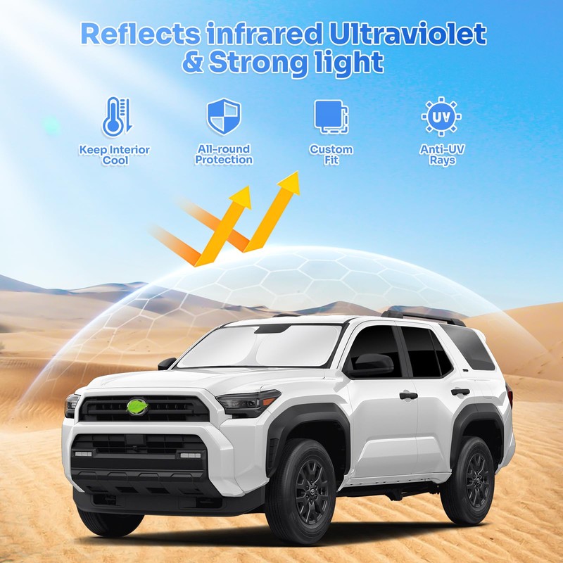 Canvcle Sunshades for 2025 2026 Toyota 4Runner Accessories Windshield Sun