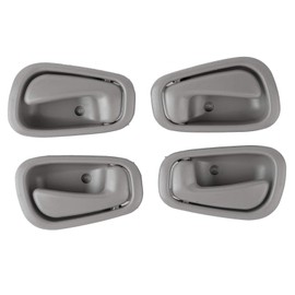 NPAUTO Interior Front Rear Door Handles Driver Passenger Side Pair Replacement for 1998 1999 2000 2001 2002 Toyota Corolla Chevy Prizm Manual Lock, Gray