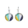 Miniblings Colourful Stripes Pattern Cabochon Rockabilly Earrings White Blue Green