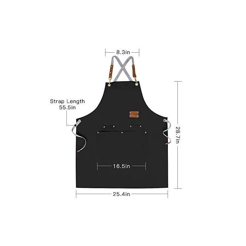 Chef Apron-Cross Back Apron for Men Women with Adjustable Straps