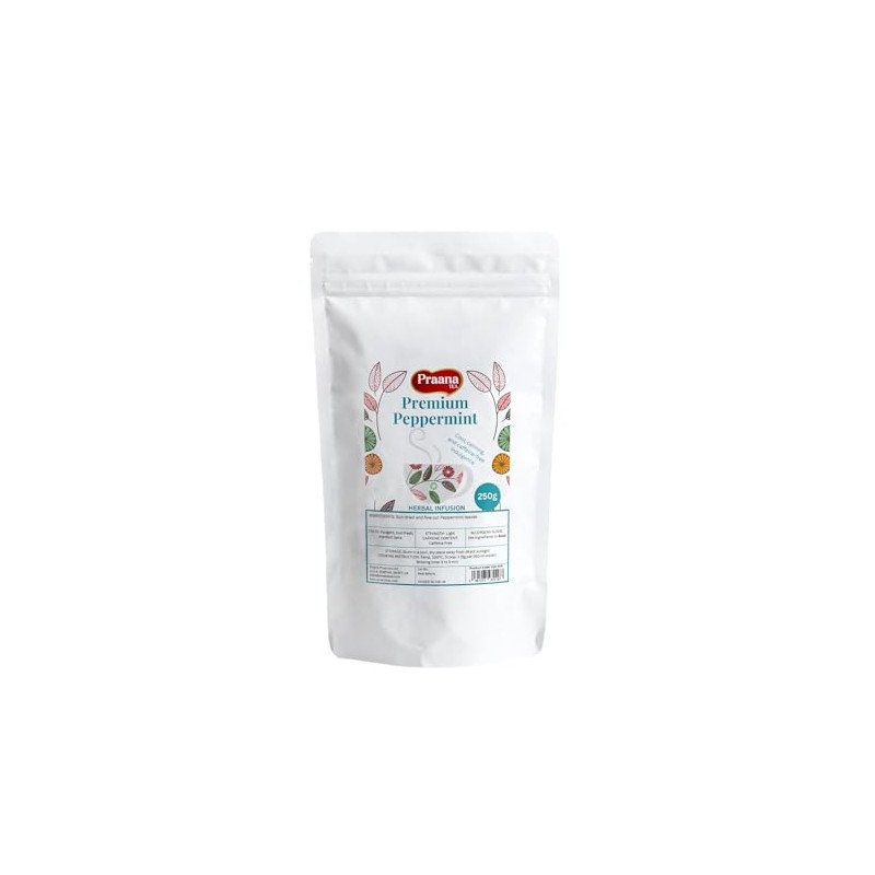 Praana Tea - Premium Peppermint Herbal Infusion (Naturally Caffeine-Free)