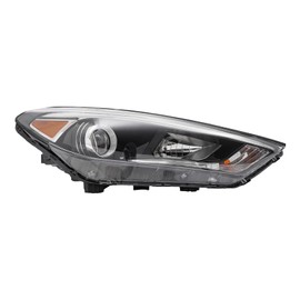 WsrrLun Halogen Head Light Assembly for Hyundai for Tucson 2016 2017 2018 Right Passenger Side Front Head Lamp Replacemnt w/LED DRL Clear Lens Black Housing (Right Passenger Side)