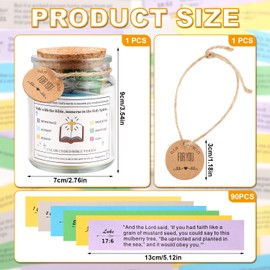 Bible Verse Jar, Clear Scripture Holy Jar for Emotions and Feelings Color-Coded Prayer in a Jar with 90 Colorful the Hope Jar Bible Cards Prayer Jar Bible Accessories Religious Graduation Gift
