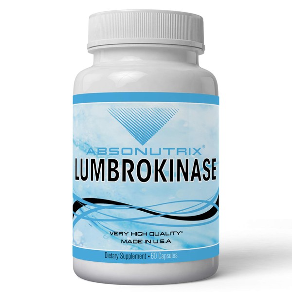 Absonutrix Lumbrokinase 40 mg 60 vegetable capsules supports healthy heart All natural Made in USA