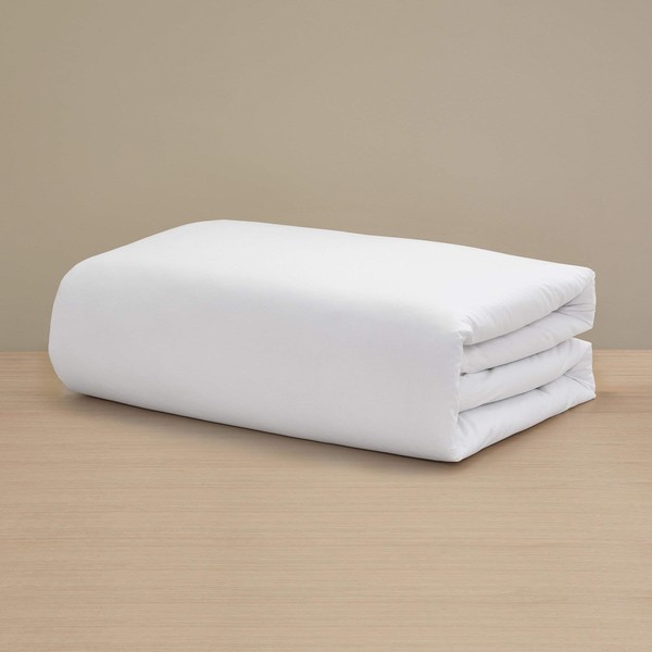 H by Frette Percale Duvet Cover (Queen) - Luxury All-White Duvet Cover/Cool and Crisp, Recommended for Anyone Who Gets Hot at Night / 100% Long-Staple Cotton