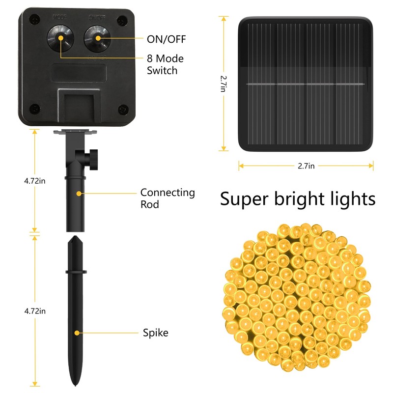 Solar String Lights for Outside, 39Ft 100 LED Solar String