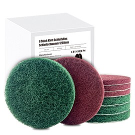 Pack of 8 Velcro Sanding Fleece, 2 Sanding Sponge 125 mm, Polishing Sponge for Random Orbital Sanders