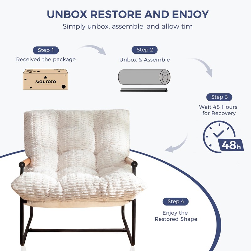 MAXYOYO Modern Accent Chair, Tufted Living Room Chair with Metal
