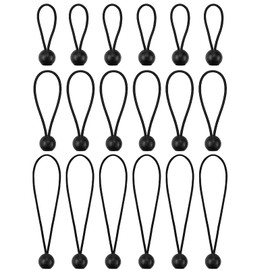 Bungee Cord with Ball, 18 Pieces Ball Bungee, Rubber Tensioner with Ball, Tents Tensioner, Tarp Bungee Cords, Tent Rubbers for Banner Party Tent Tarpaulin Poster Rubber Tensioner Tent
