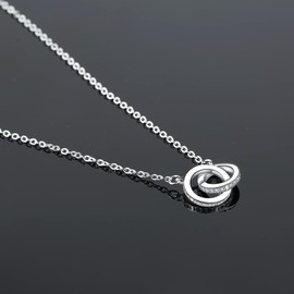 Hifeeled Chain Sterling Silver 925 Women's Necklace Pendant Original Necklace for Sister Friends Mother Wife Women Jewellery Gift, Sterling Silver, Cubic Zirconia