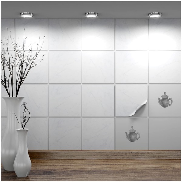 FoLiesen Tile Stickers – 15 x 15 cm, White