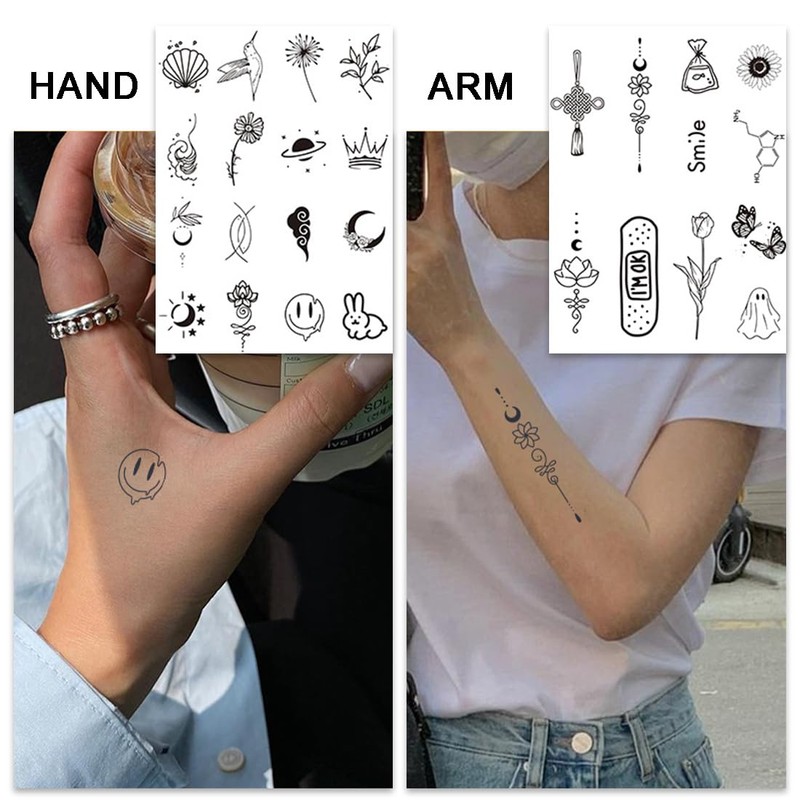 5 Sheets Temporary Tattoos Realistic Fake Tattoo Stickers for Sticking