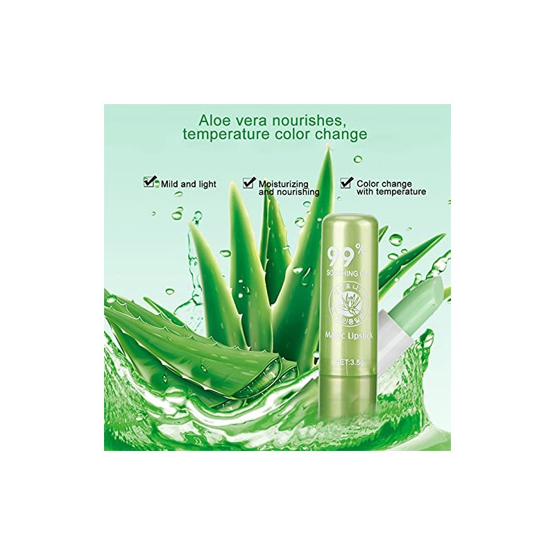 Bálsamo Labial de Aloe Vera que Cambia de Color -