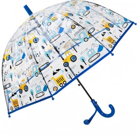 Clear Bubble Umbrella - Transparent Dome Canopy See Through for Walking Safety - Safe with Pinch - Windproof Closure - Easy-Grip Hook Handle- Auto Open- Lightweight Umbrella (Navy Blue)