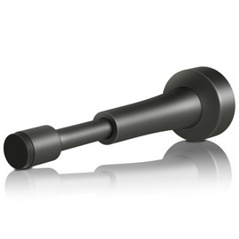 Spring Door Stoppers for Wall - 4.33 Inch Aluminum Door Stops, Matte Black Door Stoppers for Bottom of Door, Doorstops for Inside Door with Silicone Tip, Screw & Adhesive Installation