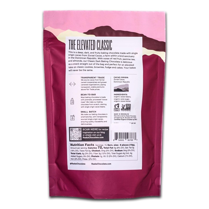Raaka Organic Baking Chocolate - 71% Cacao Bittersweet Dark Chocolate