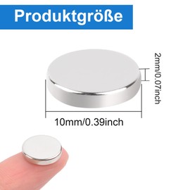 Aenienoe Aenienoe Magnete 10x2mm Klein Magnete Stark Neodym Magneten Mini 100 Stück Rund für Magnettafel Pinnwand Kühlschrank Whiteboard Handwerk Fotos Starke Magnets
