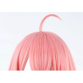 Saki Sasaki Cosplay Wig, Heat Resistant, Bob Wig, Ahoo Hair, Small Face, Highlight, Doll Feel, Closure, Crossed Bangs (Pink+White)