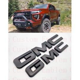 Auto Front & Rear GMC Matte Black OVERLAY Emblem Badge Fit 2021+ GMC Canyon