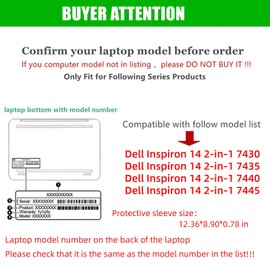 RUNMEIJIA Laptop Cover Case for Dell inspiron 14 2-in-1 7430/7435/7440/7445 2023-2024[not Compatible with Any Other Model] PU Leather Detachable Notebook Sleeve Computer Bag Protective (Wine red)