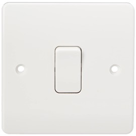 MK Logic Plus K4871 WHI 10A Single Pole 2 Way Plateswitch, 1 Gang