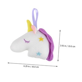 Gatuida 2Pcs Unicorn Mesh Bath Sponge with Hanging Rope White Exfoliating Shower Balls for Adults and Material Rich Comfortable Grip Bath Puff for Home