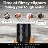 LuxGrip German Nail Clipper for Thick, Ingrown Nails. Wide Open