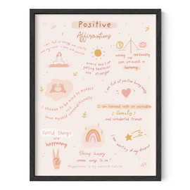 HAUS AND HUES Positive Affirmations Positive Quotes Wall Decor Positive Affirmations Wall Decor, Self Love Poster, Girls Inspirational Wall Decor, Positive Affirmations - 12"x16" - Unframed
