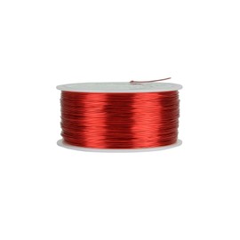 TEMCo 25 AWG Copper Magnet Wire - 1 lb 995 ft 155°C Magnetic Coil Red