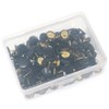 VAPKER 200 PCS Thumb Tacks Black Plastic Round Head Thumbtacks