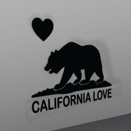 California Love Bear Vinyl Decal Sticker | Cars Trucks Vans Walls Laptops Cups | Black | 5.5 inches | KCD1023