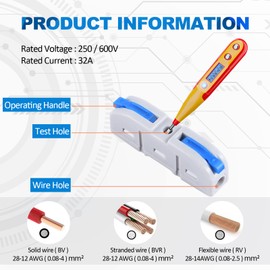 HTCELLE Toggle Wire Connectors 60pcs Inline Wire Connectors for Quick Connect Push In Compact Splicing Electrical Connectors End Terminals for 28-12 Inline Circuit