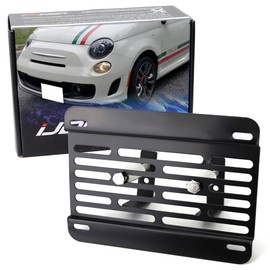 iJDMTOY No Drill Front Grille Mesh Mount License Plate Relocator Kit Compatible with 2013-2019 Fiat 500 or 500e w/Diamond Shape Lower Grille Mesh