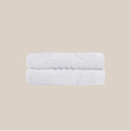 Misona Pack of 2 Bamboo Face Cloths 30 x 30cm – Ultra Soft, Super Absorbent, Quick Dry, Zero Twist Bathroom Towels, Plush 580GSM (White)