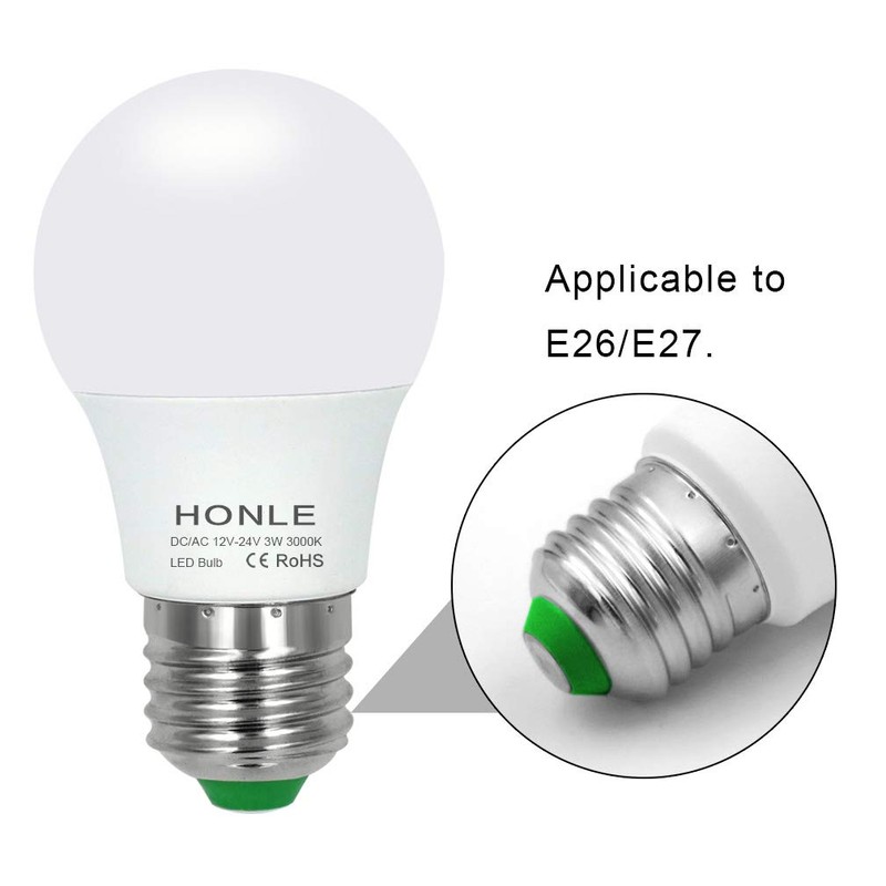 Honle 3W 12V Low Voltage E26 LED Light Bulbs Warm