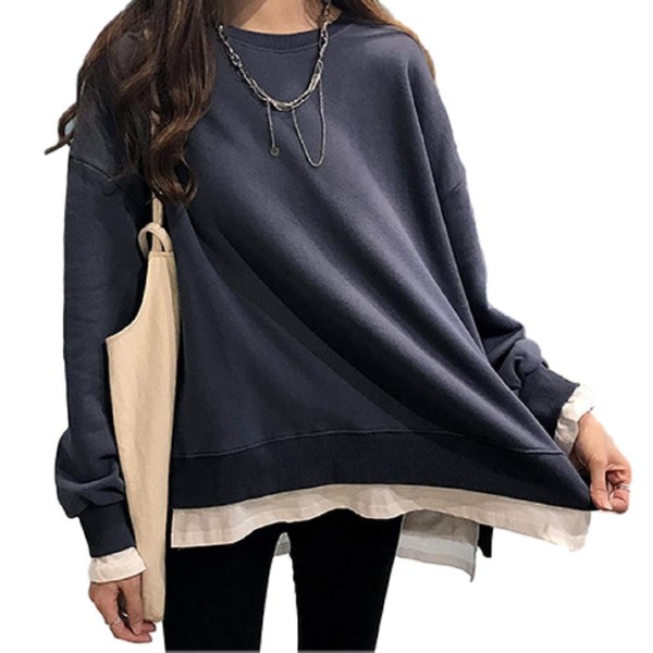 Nibunoichi Style Women's Sweatshirt, Tunic Pullover, Long Sleeve, Layered, Style,