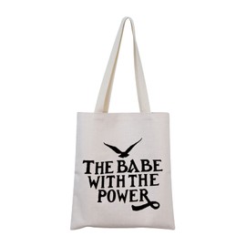 TSOTMO Labyrinth Quote Tote Bag Galentine's Gift Empowering Tote Bag Feminist Gift THE BABE WITH THE POWER (C.Power Canvas)