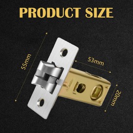 2 Set 45mm Tubular Latch, Internal Door Lock Mortice Latch Polished Door Latch, Tubular Latches Mortice Door Latch for Lever Door Handles with Door Lock Handles(Gold and Silver)