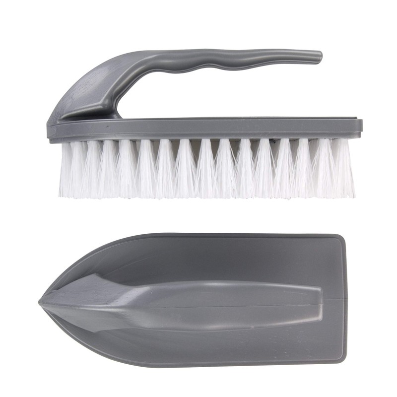 Elliott Iron Shaped Scrubbing Brush with Curved Grip Handle, Durable