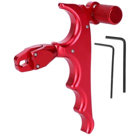 Metal 4-Finger Bow Release Caliper Thumb Trigger Grip Hunting Shooting AccessoriesRed