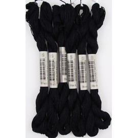 KCS 25 M/skein Mercerized Pearl Cotton crochet needlepoint Thread,Size 5,6 skeins,Black