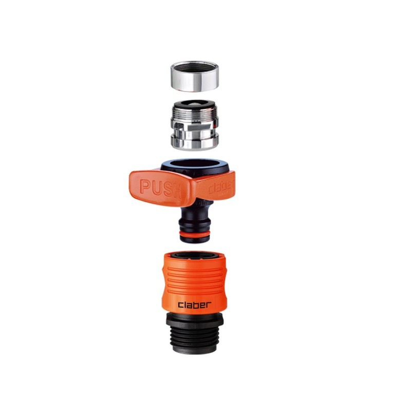Claber 3/4” QUICK-FIT TAP CONNECTOR 8587, Garden Hose Quick Connect