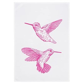 WESTCRAFT Maritime Tea Towels, Funny Sayings / Kitchen Towel - Dish Towel Vintage Kitchen Decoration Made of 100% Cotton 50 x 70 cm (Hummingbird Pink)