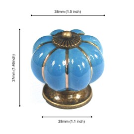 HUAMULAN 8PCS Ceramic Cabinet Knobs Pumpkin Drawer Door Cupboard Dresser Pull Handles for Kitchen Kids Child Room Wardrobe Closet