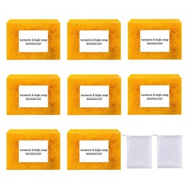 Lemon & Turmeric Soap Bar, 16pcs/set Moisturizing Kojic Body Wash Soap Bar, Deep Cleansing Comfort Body Care Soap Cleanser for Women & Men, Brightening Skin Care Products, Kojic Soap Bar:_8PC