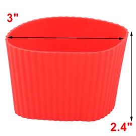 uxcell Silicone Nonslip Glass Bottle Mug Cup Sleeve Protector Cover Red