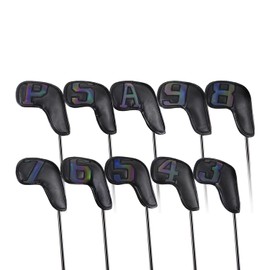 Scott Edward 11PCS Wedge Iron Golf Headcover Set PU Waterproof and Durable Strong Magnetic, Large Numbers Perfect for Most Brand Clubs