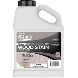 #1 Deck Premium Advanced Solid Color Wood Stain for Decks, Fences, Siding (1 Gallon, Gray)